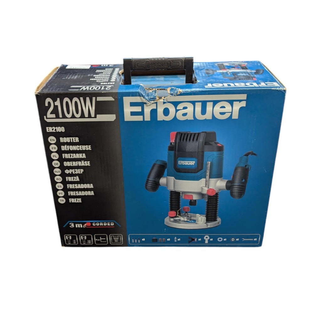 Pre-owned Erbauer ER2100 2100W, 220-240V Plunge Router - Own4Less